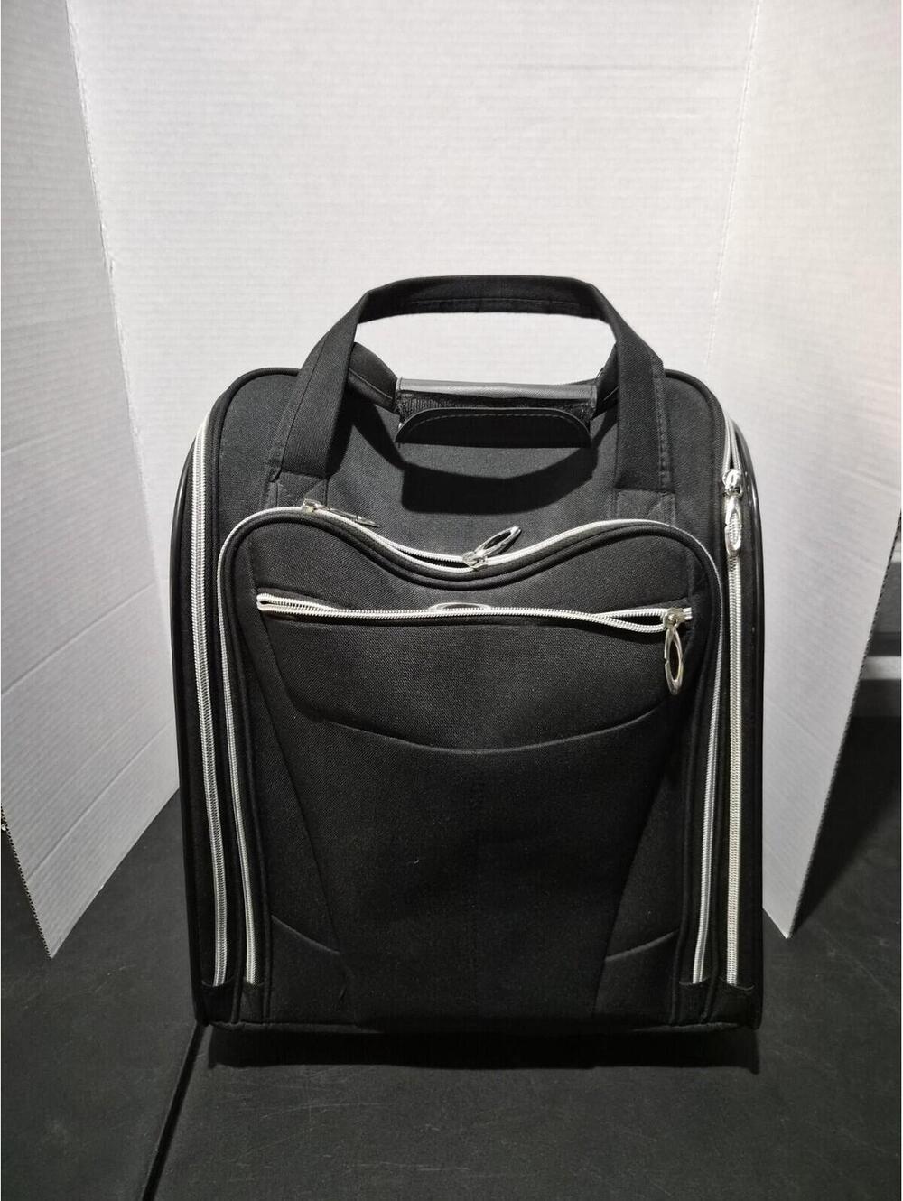 Kemyer Wheeled Rolling Underseater Carry On Luggage Black